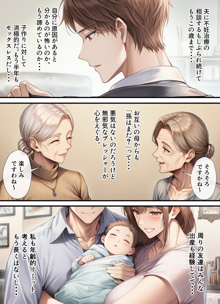 妊活中（セックスレス）の巨乳人妻が絶頂リフレで性感開花して夫とあまあま子作りセックスするまで